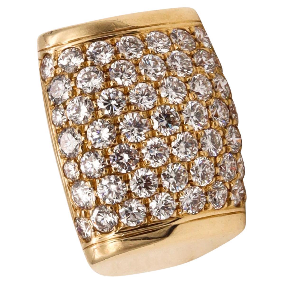 Bvlgari Roma Millenia Cocktail Ring in 18Kt Gold with 3.18 Cts in VS Diamonds