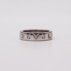 Bvlgari Roma Modern Eternity Ring In 18Kt White Gold With VVs Round Diamonds