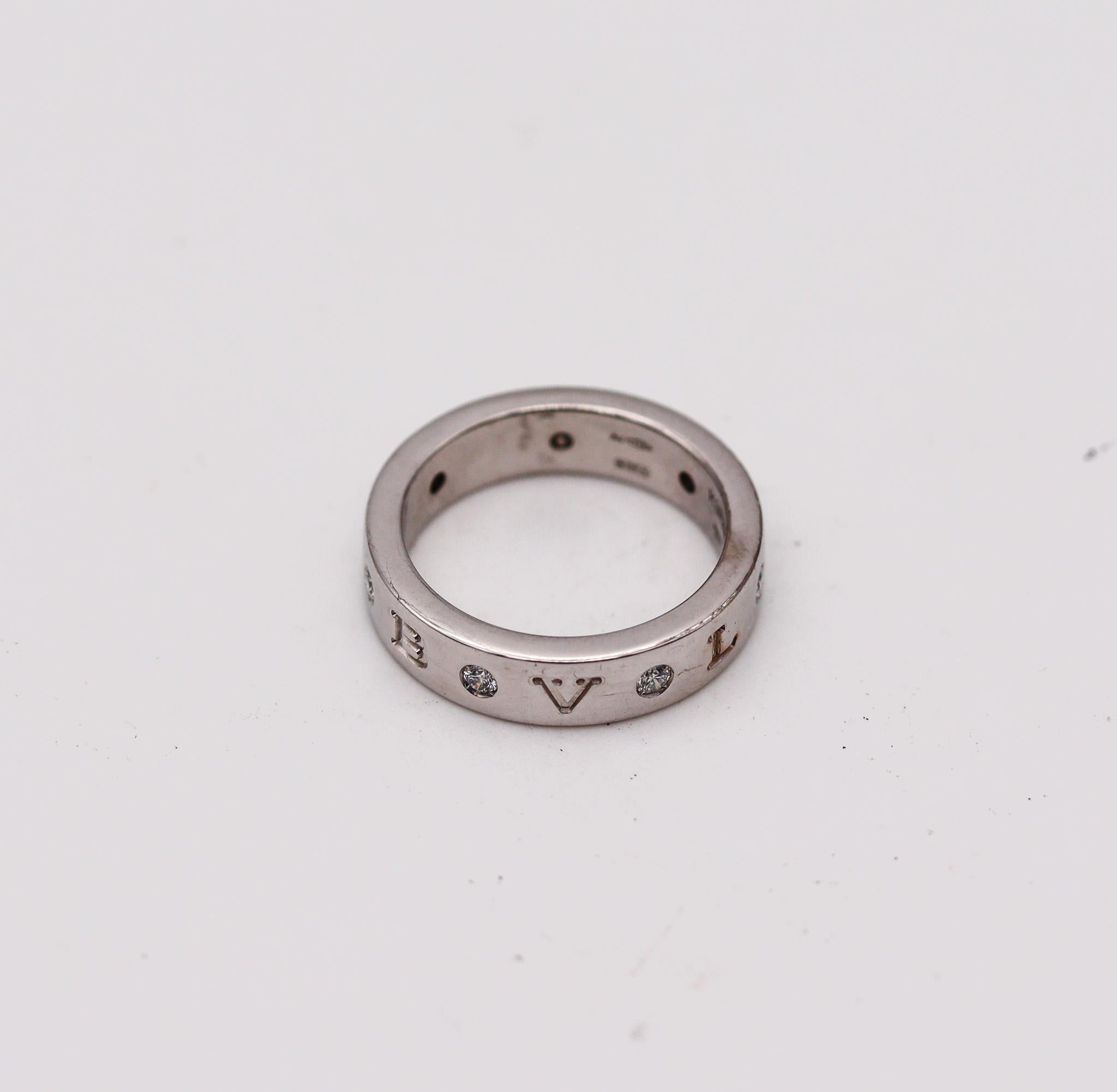 Bvlgari Roma Moderner Eternity-Ring aus 18 Karat Weißgold mit runden VVs Diamanten (Modernistisch) im Angebot