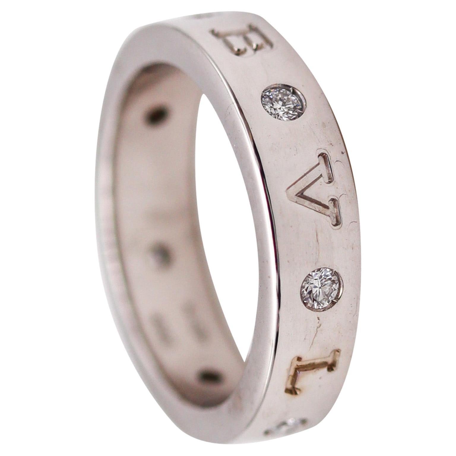 Bvlgari Roma Moderner Eternity-Ring aus 18 Karat Weißgold mit runden VVs Diamanten im Angebot