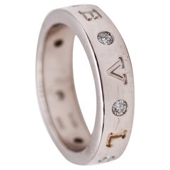 Bvlgari Roma Modern Eternity Ring In 18Kt White Gold With VVs Round Diamonds