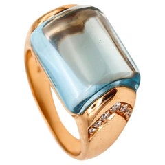 Bvlgari Roma Mvsa Cocktail Ring in 18KT Gold with 6.84 Cts in Diamonds and Topaz
