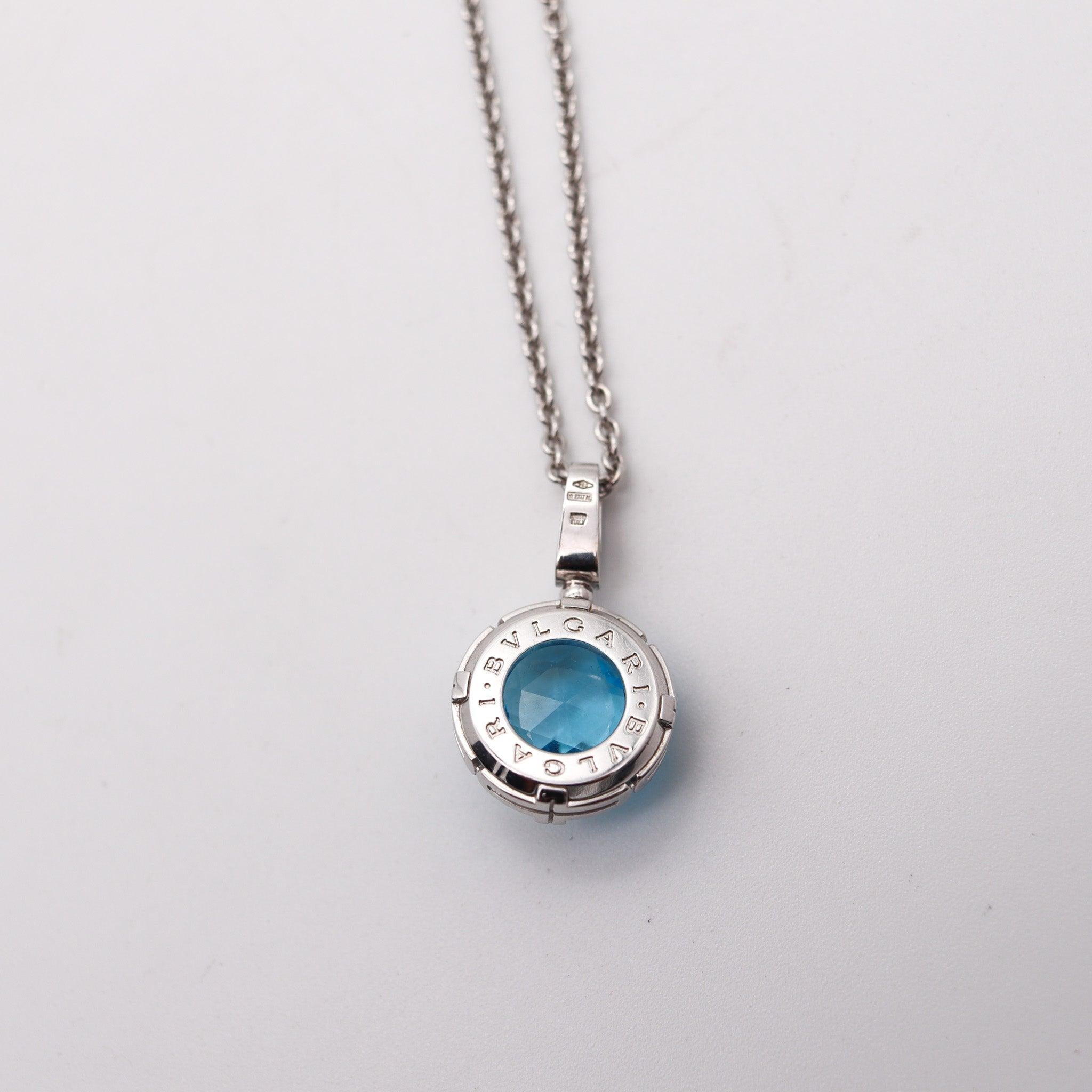 Women's BVLGARI Roma Parentesi Necklace 18Kt White Gold With 7.24 Ctw Diamonds & Topaz For Sale