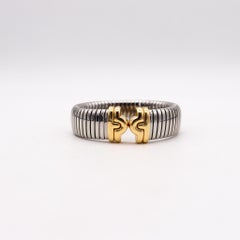 Bvlgari Roma Parentesi Tubogas Flexible Bracelet In 18Kt Yellow Gold And Steel
