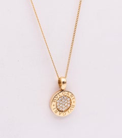 Bvlgari Roma Pendant in 18kt Yellow Gold with 19 Vvs Diamonds Pave with Box