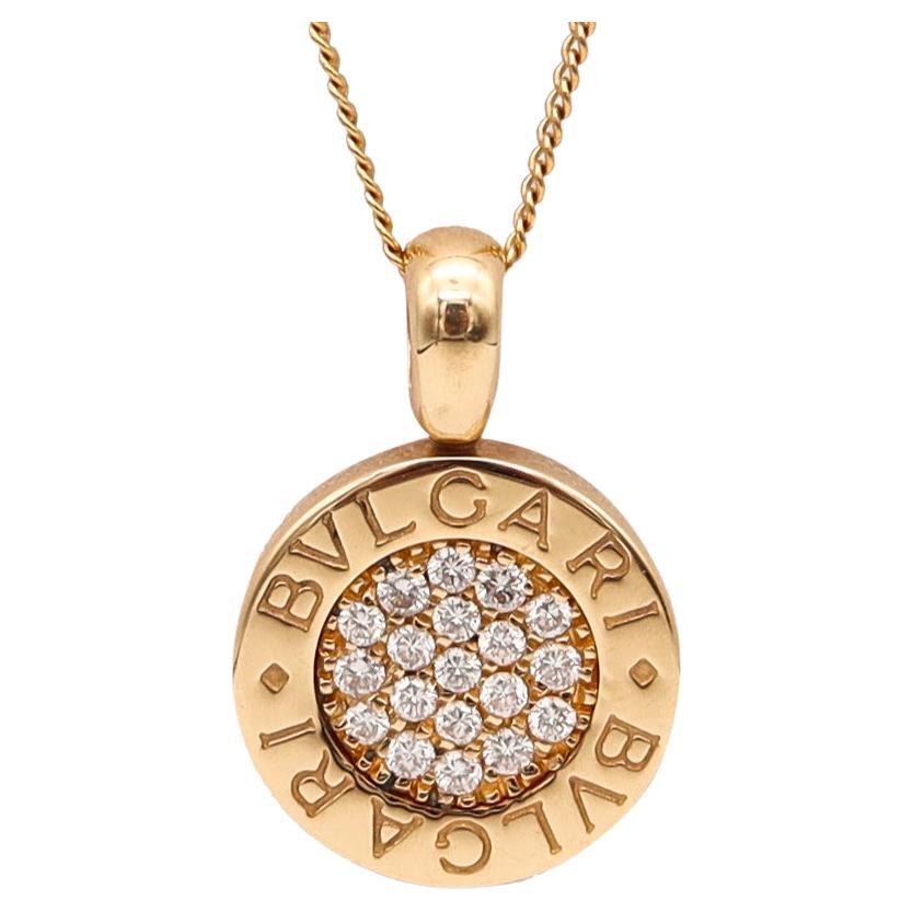 Bvlgari Roma Pendant in 18kt Yellow Gold with 19 Vvs Diamonds Pave with Box