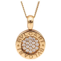 Bvlgari Roma Pendant in 18kt Yellow Gold with 19 Vvs Diamonds Pave with Box