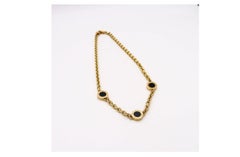 Bvlgari Roma Pendant Links Necklace in 18Kt Yellow Gold with 3 Black Onyxes
