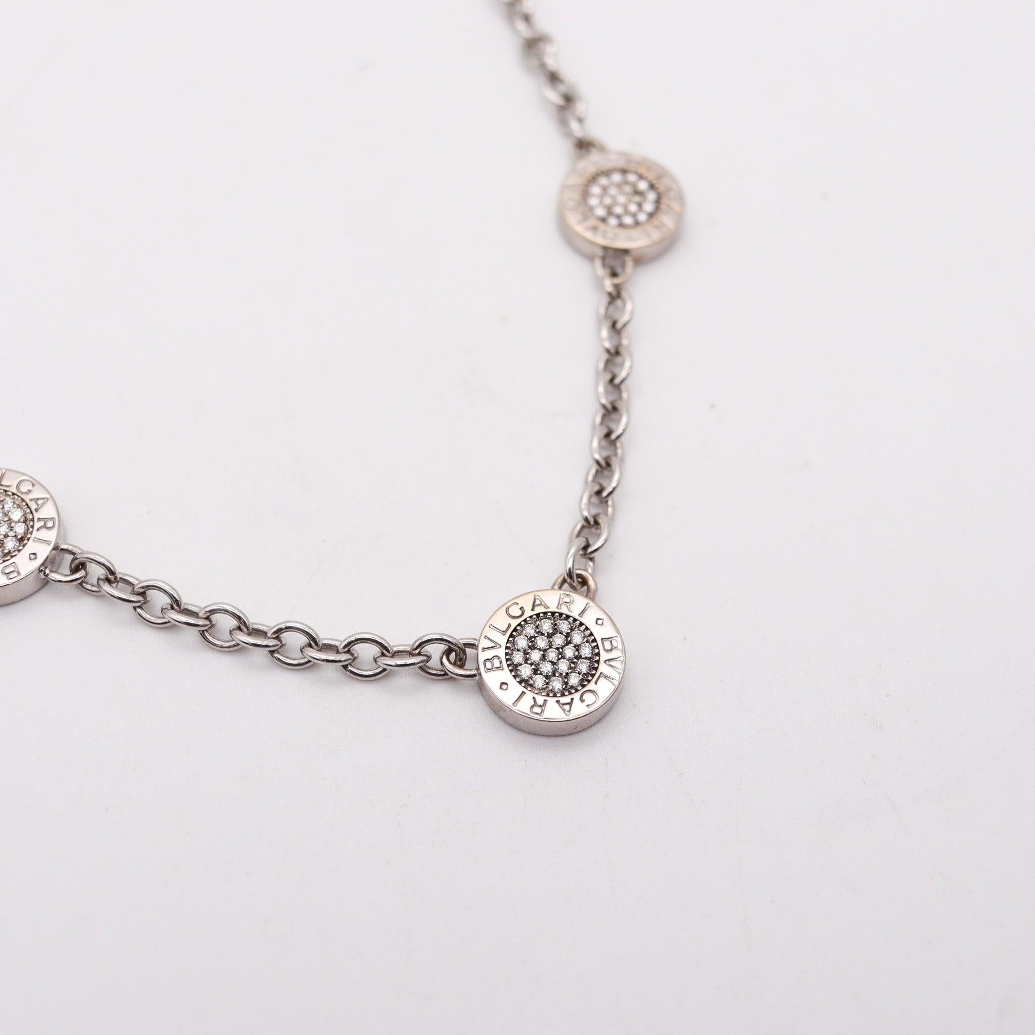 Taglio brillante BVLGARI Collana Roma Reversible Links in oro 18Kt con diamanti VS e onice in vendita