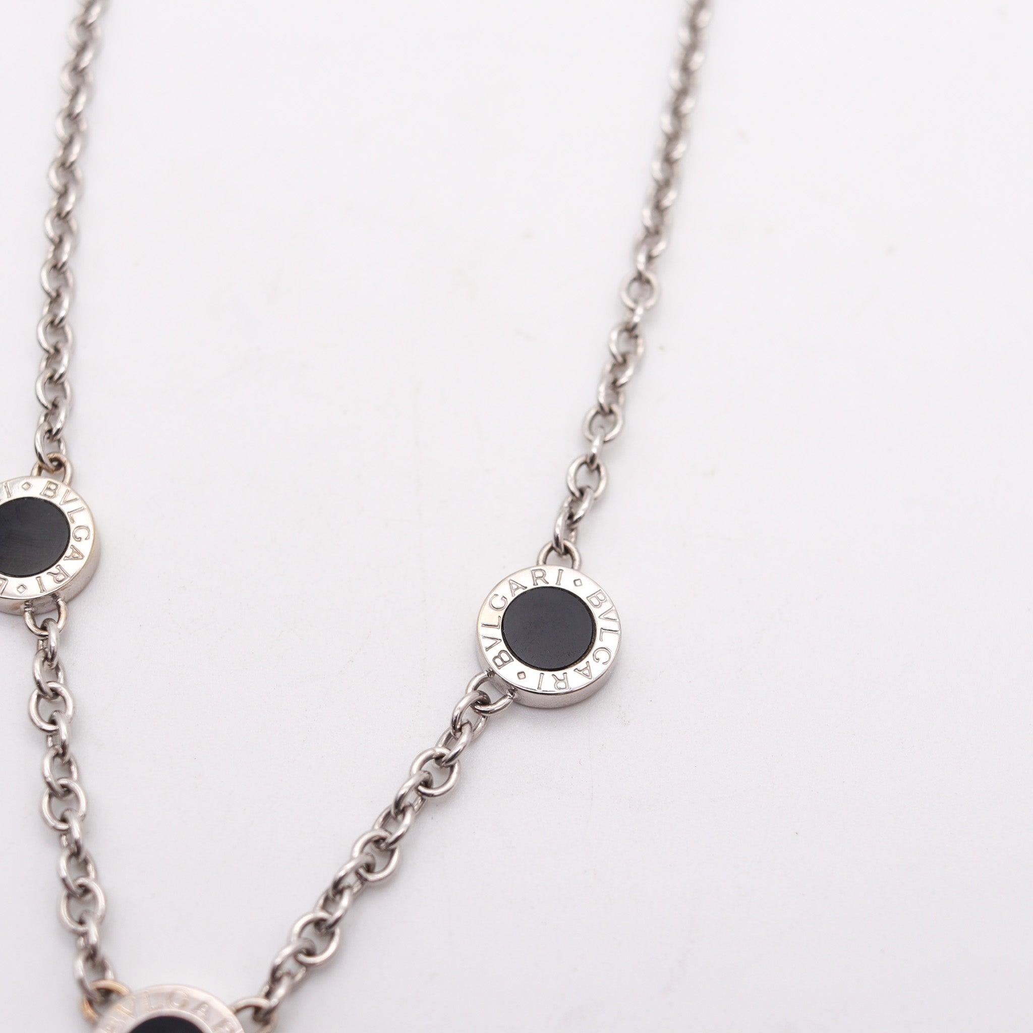 Donna BVLGARI Collana Roma Reversible Links in oro 18Kt con diamanti VS e onice in vendita