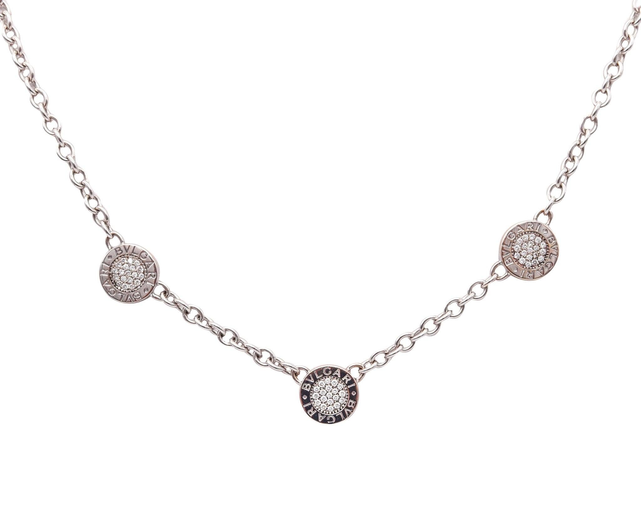 BVLGARI Roma Reversible Links Necklace In 18Kt Gold With VS Diamonds & Onyxes