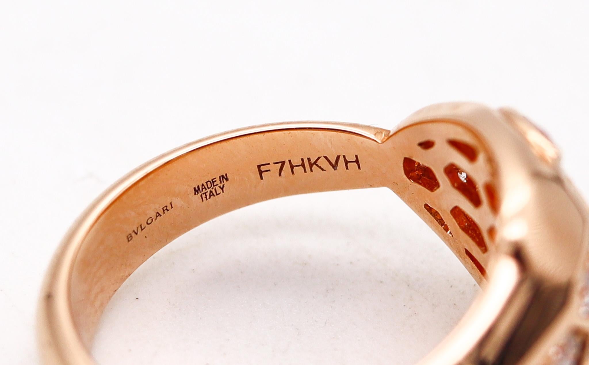 Women's BVLGARI Roma Serpenti Ring In 18Kt Rose Gold With Diamonds And Rubies
