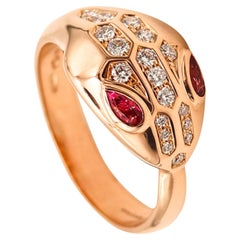 BVLGARI Roma Serpenti Ring In 18Kt Rose Gold With VVS Diamonds Box & Certs