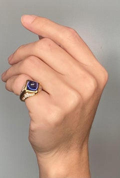 Bvlgari Roma Trombino Cocktail Ring 18Kt Gold 8.28 Cts Ceylon Sapphire Diamonds