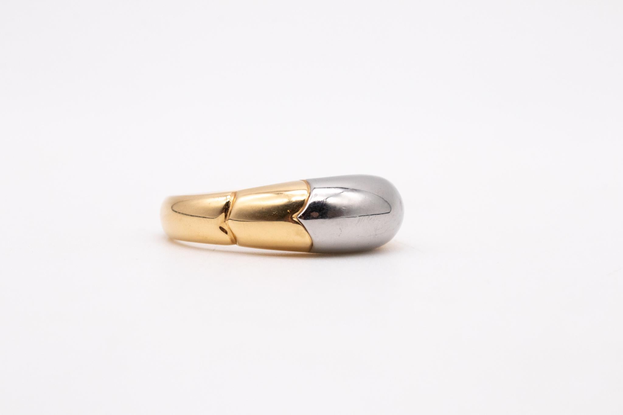 Bvlgari Roma Tronchetto Ring in Two Tones of 18kt Gold 4