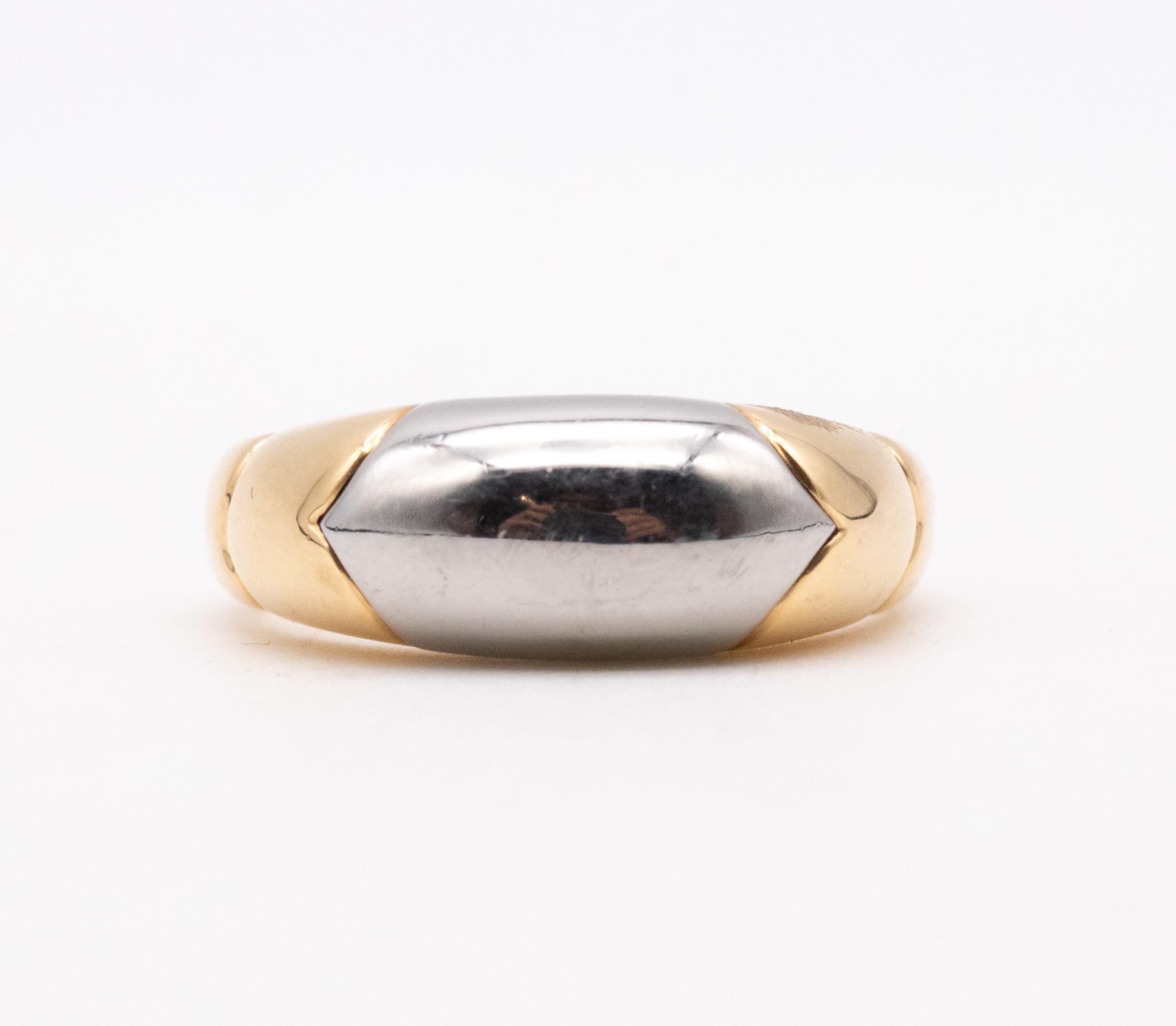 Bvlgari Roma Tronchetto Ring in Two Tones of 18kt Gold 5