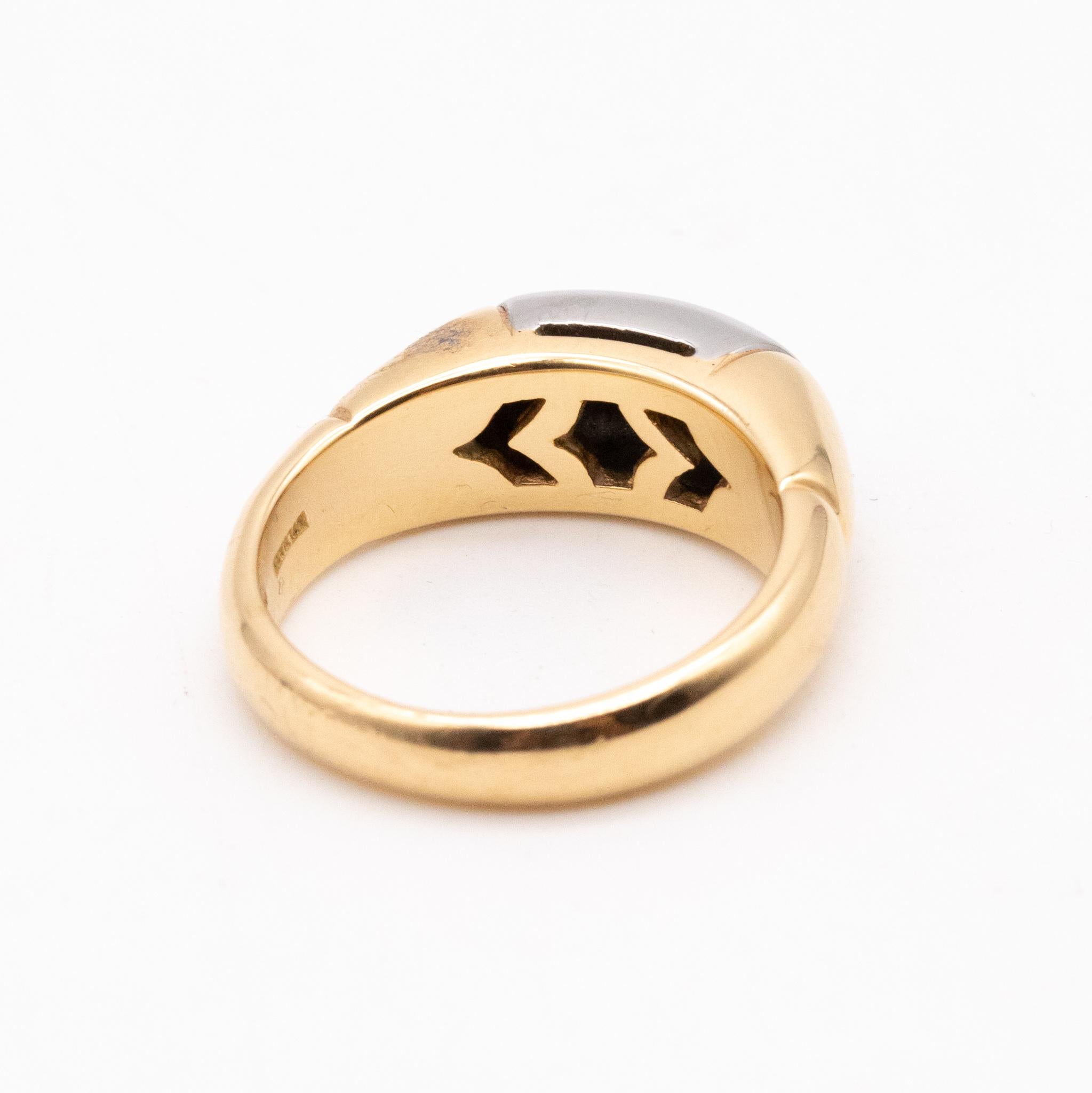 Bvlgari Roma Tronchetto Ring in Two Tones of 18kt Gold 2