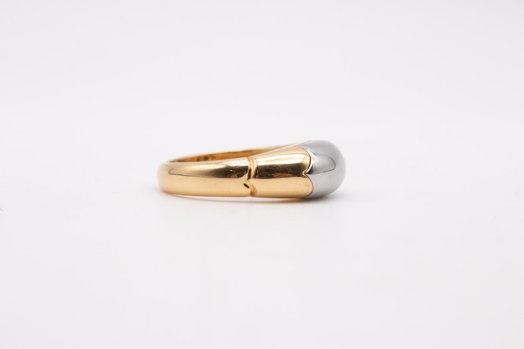 Bvlgari Roma Tronchetto Ring in Two Tones of 18kt Gold 3