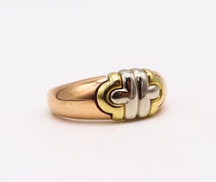 Bvlgari Roma Vintage Parentesi Ring in Three Colors of 18kt Yellow Gold