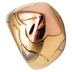 Bvlgari Roma Vintage Pyramid Multi Tone Cocktail Ring In Solid 18Kt Gold