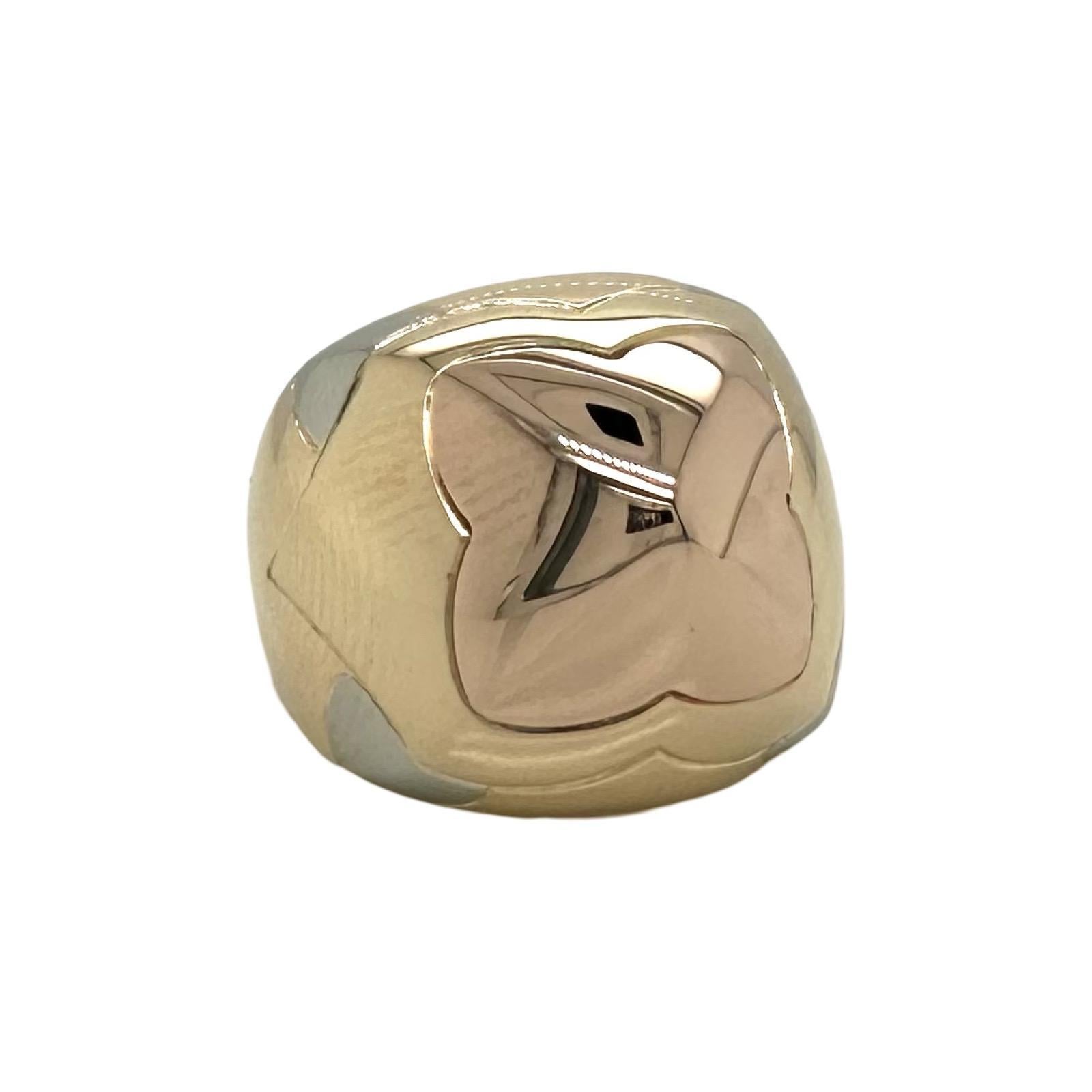 Bvlgari Roma Vintage Pyramid Ring in 18k Rose, White, and Yellow Gold, Size 6.5 In Good Condition For Sale In Miami, FL