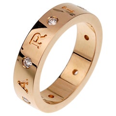 Bvlgari Sorbete romano Anillo de diamantes de oro rosa de 18 quilates Sz 6 1/2