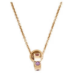 Bvlgari Roman Sorbets Amethyst Pink Tourmaline 18K Rose Gold Pendant Necklace