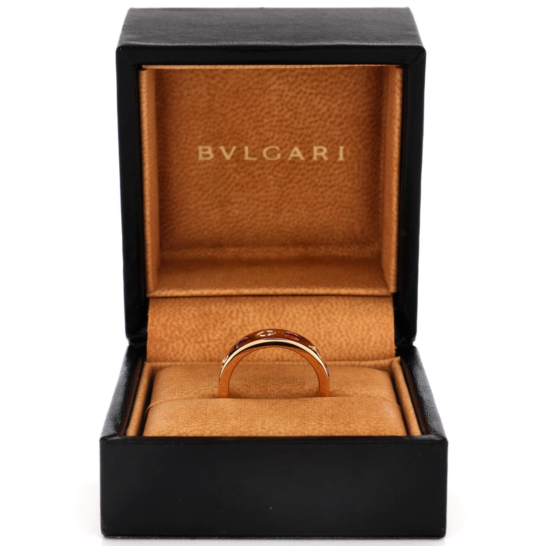 Condition: Great. Minor wear throughout.
Accessories: No Accessories
Measurements: Size: 6 - 52, Width: 5.10 mm
Designer: Bvlgari
Model: Roman Sorbets Band Ring 18K Rose Gold with Amethysts and Tourmalines and Diamonds
Exterior Color: Rose Gold
Item