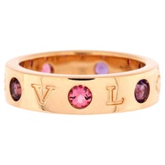 Bvlgari Roman Sorbets Band Ring 18K Rose Gold with Amethysts and Tourmalines