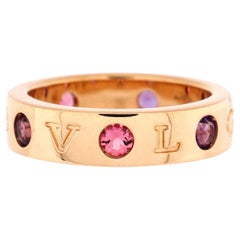 Bvlgari Roman Sorbets Band Ring 18k Rose Gold with Amethysts and Tourmalines