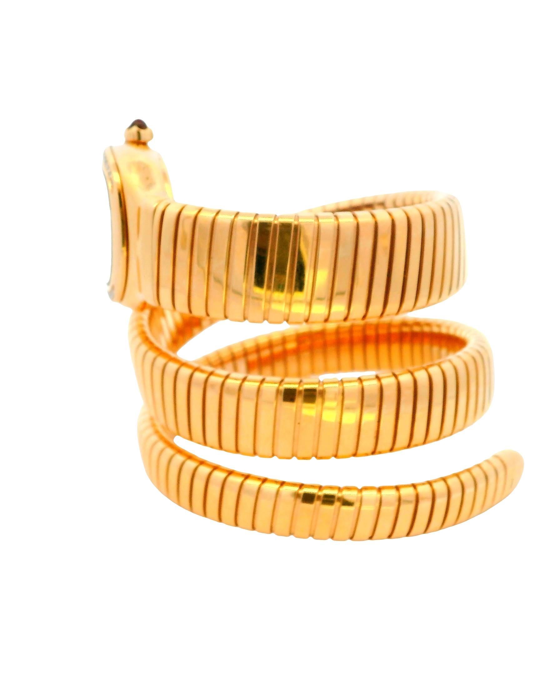 Bvlgari Serpenti Tubogas 18K Rose Gold Diamond Bezel W/Papers For Sale 1