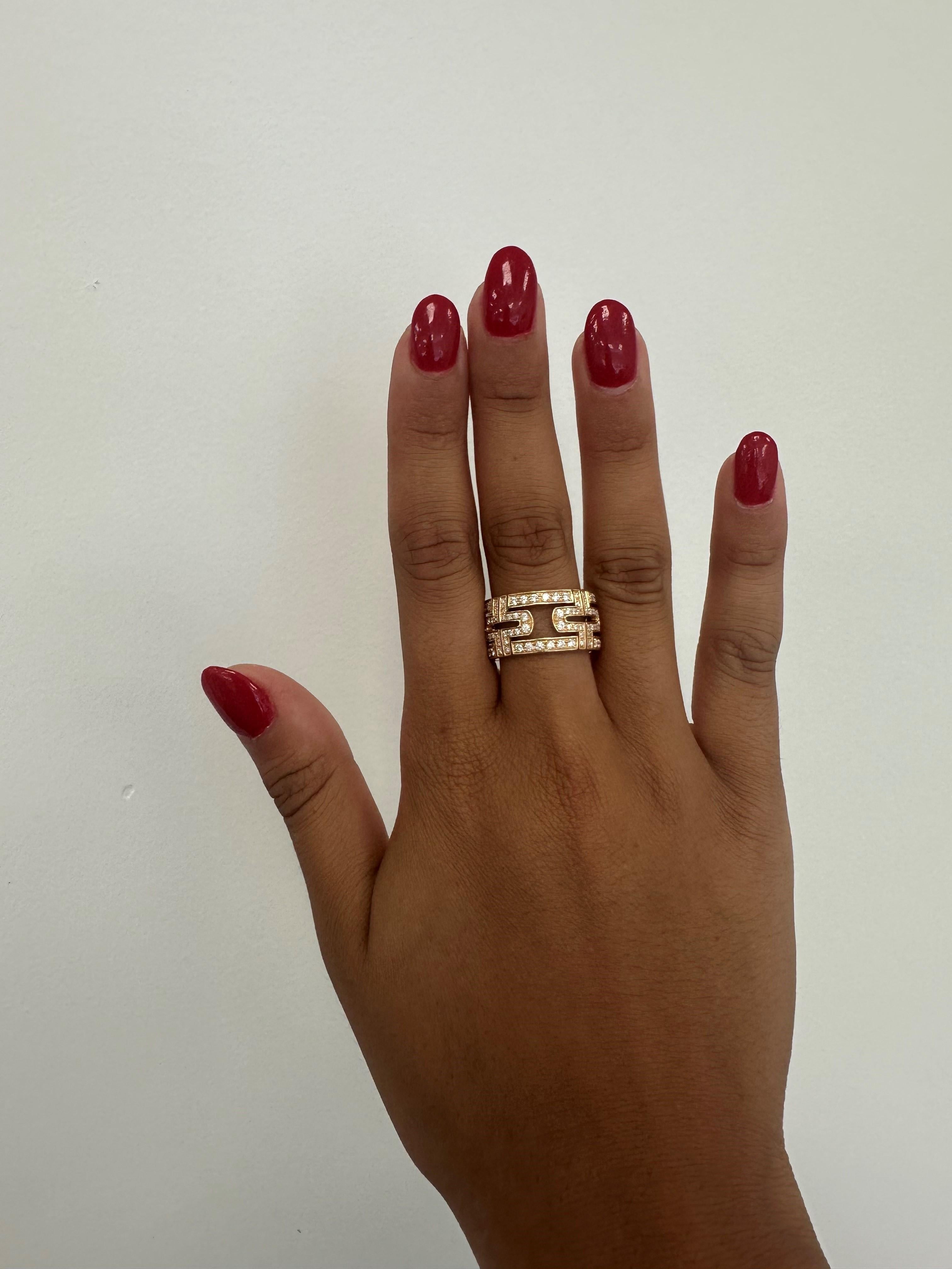 Women's BVLGARI Rose Gold and Diamond 'PARENTESI' Ring