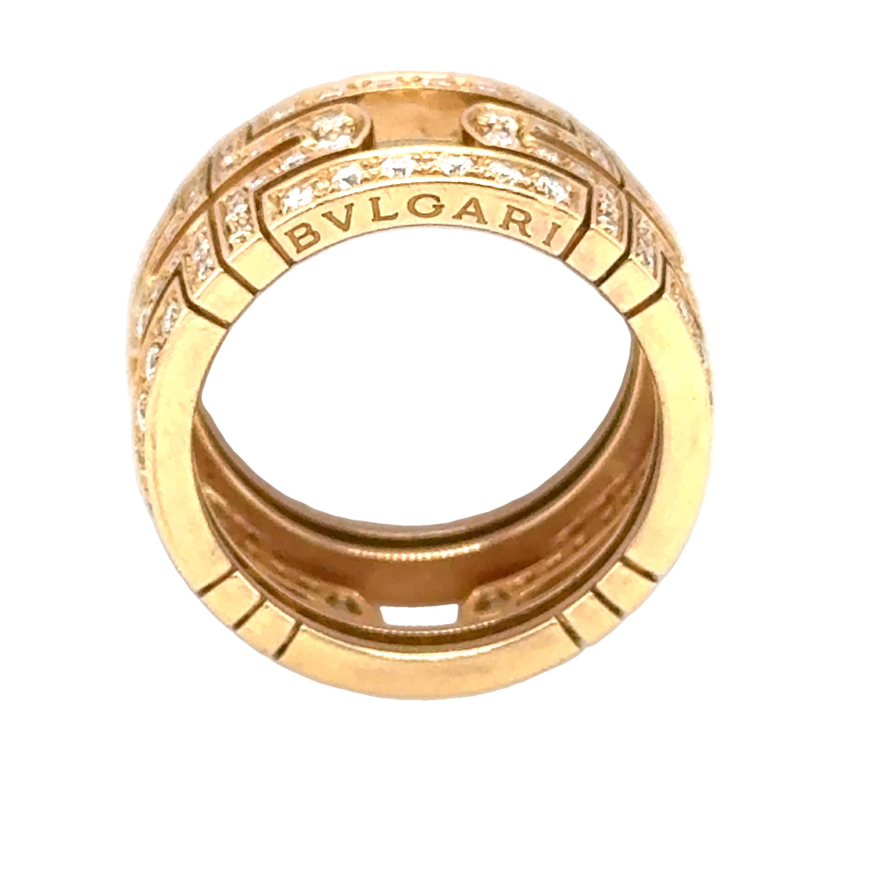 BVLGARI Rose Gold and Diamond 'PARENTESI' Ring 1