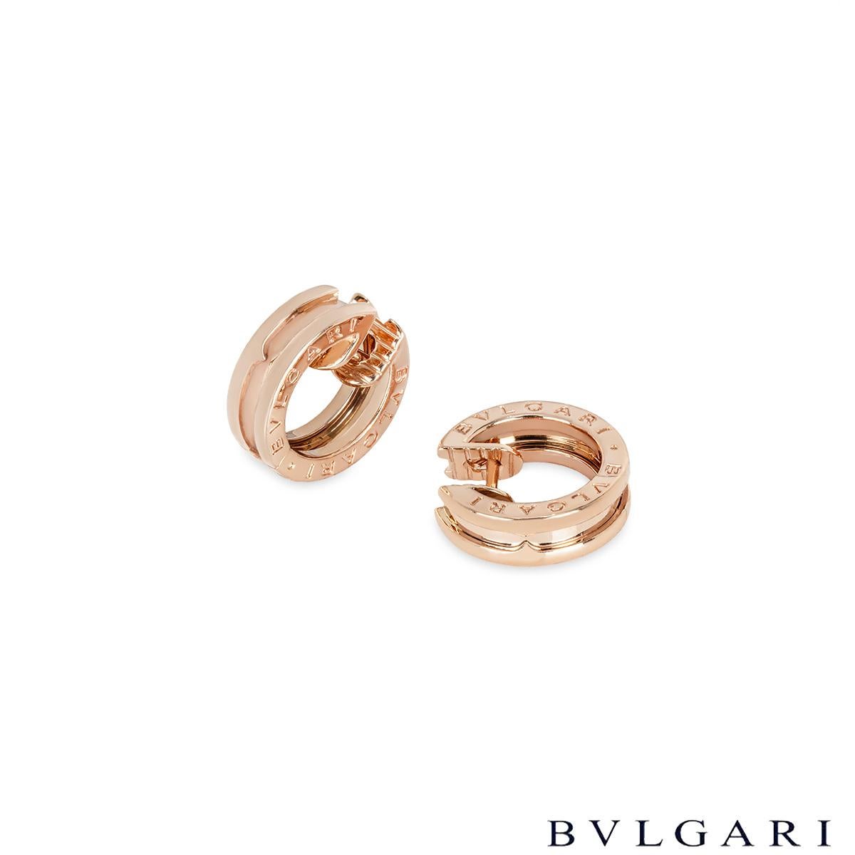Bvlgari Rose Gold B.Zero1 Hoop Earrings In Excellent Condition In London, GB
