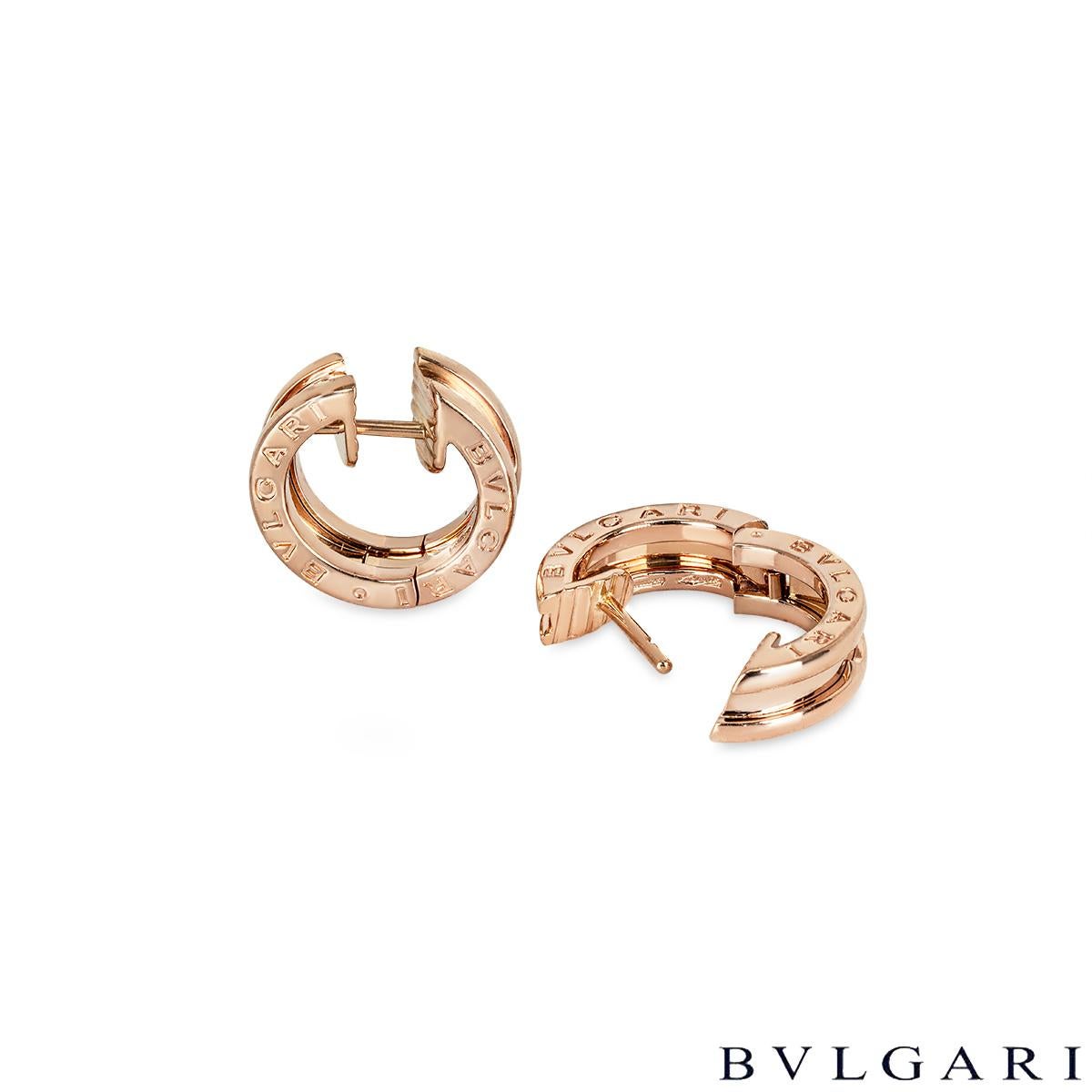 Women's Bvlgari Rose Gold B.Zero1 Hoop Earrings