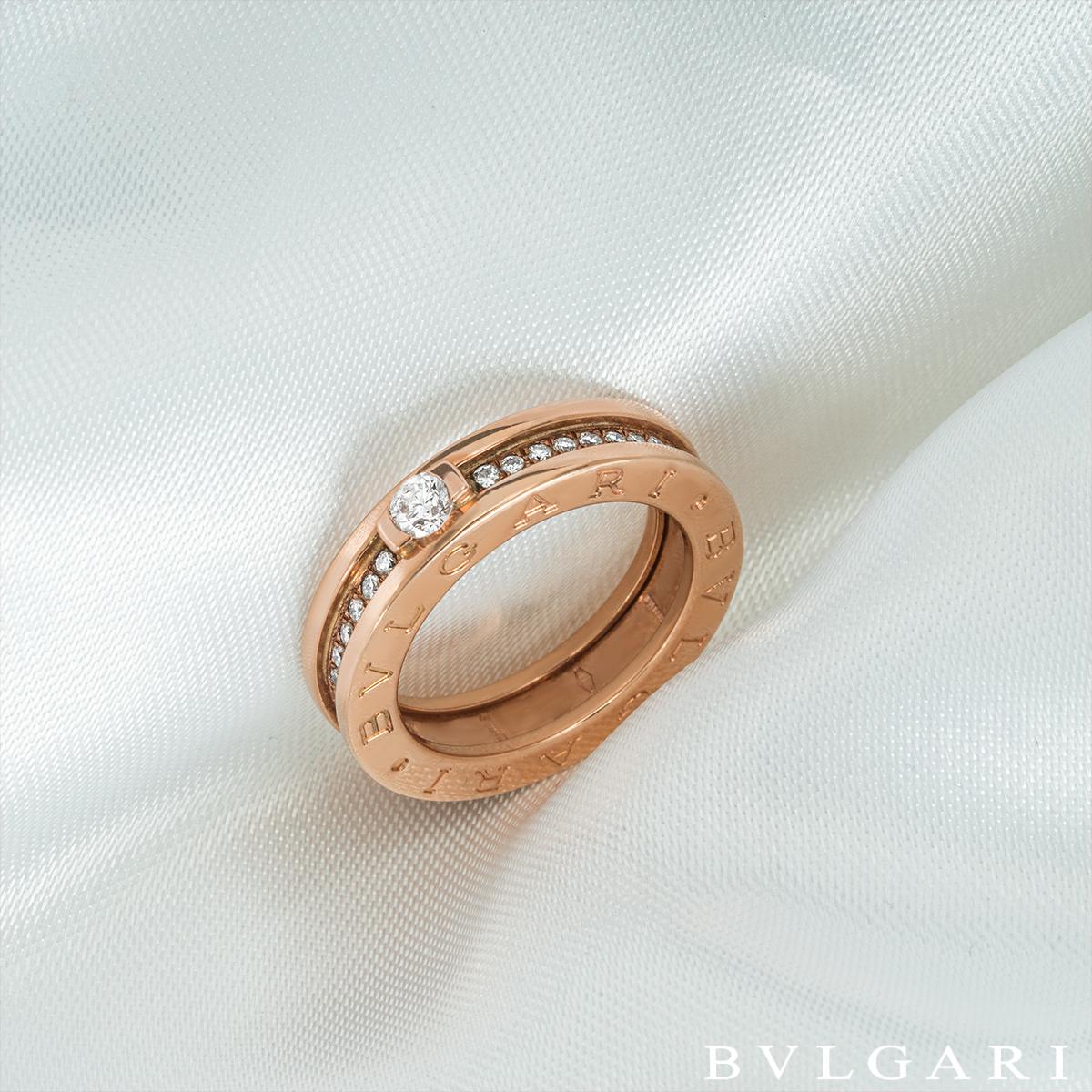 Bvlgari Rosgold Diamant B.Zero1 Ring 0,30ct F/VVS2 Damen im Angebot