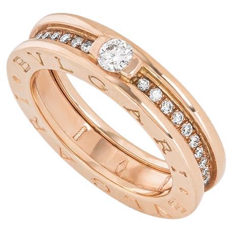 Bvlgari Bague en or rose avec diamant B.Zero1 de 0,30 carat F/VVS2 en vente