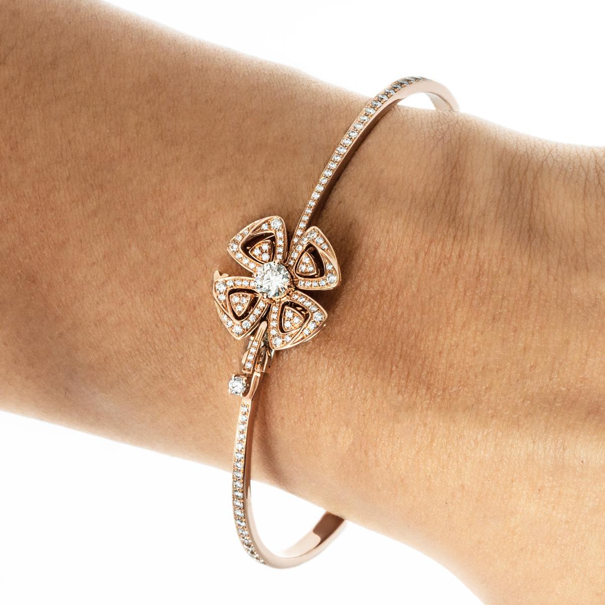 Women's Bvlgari Rose Gold Diamond Fiorever Bracelet 356274