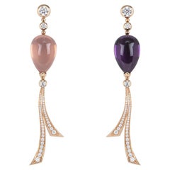 Bvlgari Rose Gold Diamond & Gemstone Festa Earrings