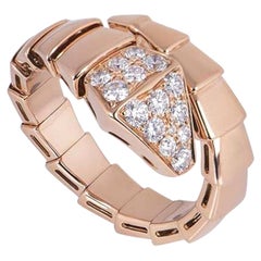 Bvlgari Rose Gold Diamond Serpenti Ring