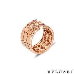 Bvlgari Rose Gold Diamond Serpenti Seduttori Ring 352736
