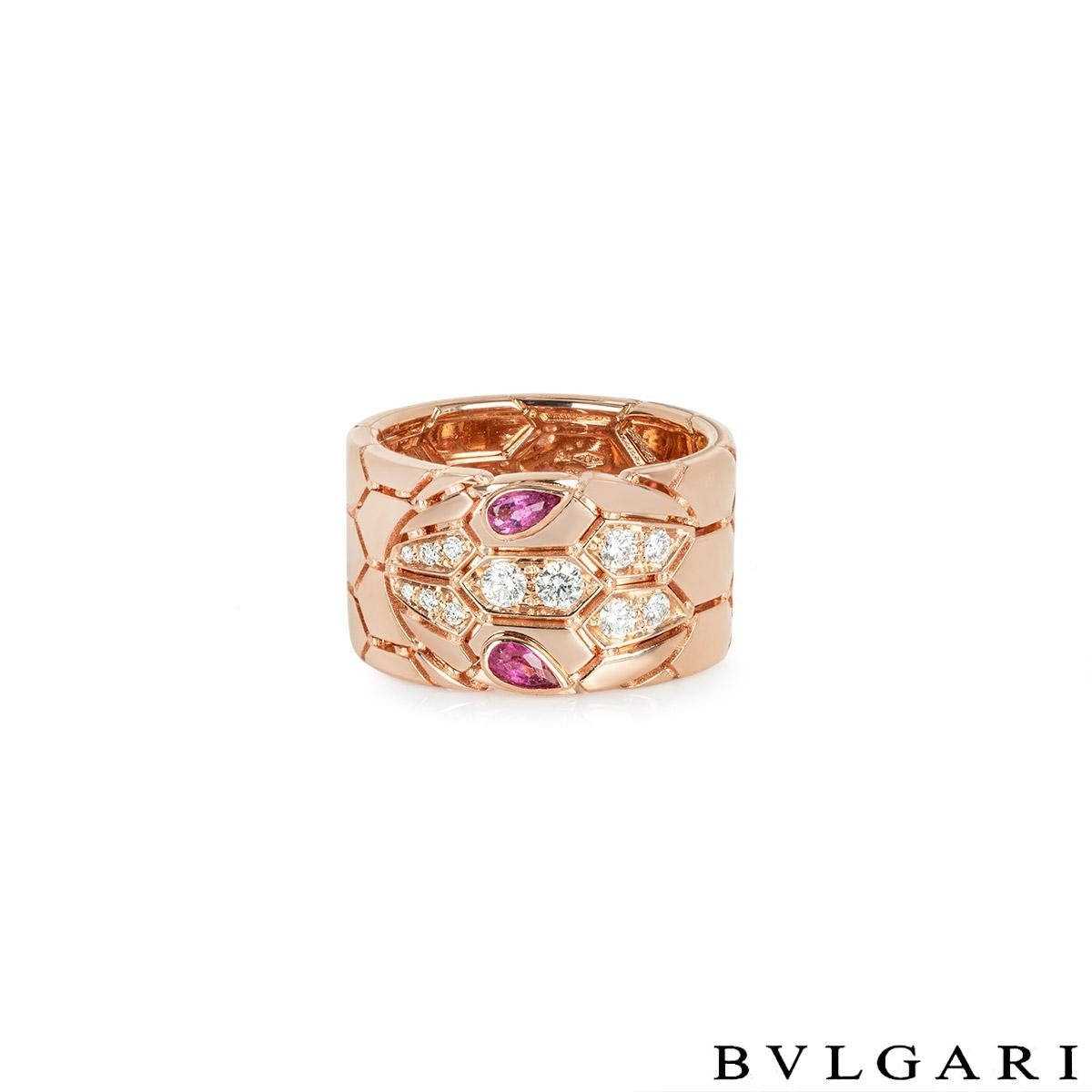 Seduttori-Ring aus Roségold mit Diamanten 352736 von Bvlgari (Rundschliff) im Angebot