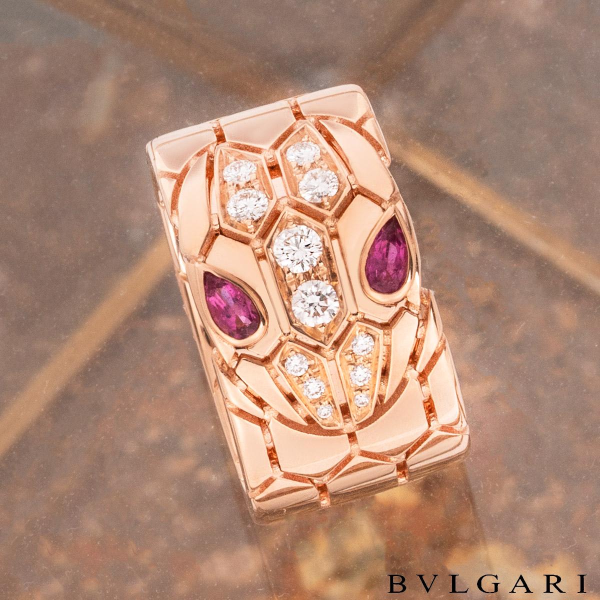 Bvlgari Rose Gold Diamond Serpenti Seduttori Ring 352736 For Sale 1