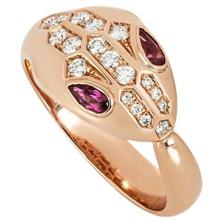 Bvlgari Rose Gold Diamond Serpenti Seduttori Ring