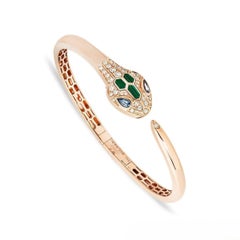 Bvlgari Rose Gold Diamond Serpenti Seduttori Size Medium Bracelet 356196