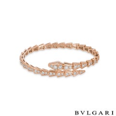 Bvlgari Rose Gold Diamond Serpenti Viper Bracelet 353793