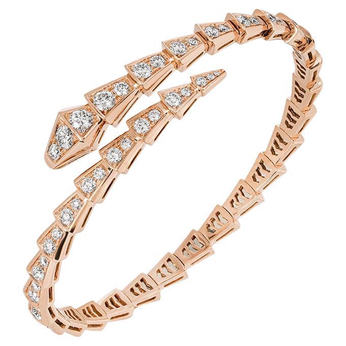 Bvlgari Rose Gold Diamond Serpenti Viper Bracelet 353793