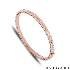 Bvlgari Rose Gold Diamond Serpenti Viper Bracelet 355043
