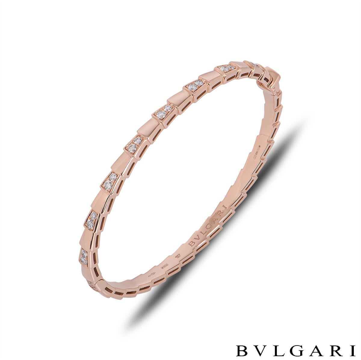 Bvlgari Rose Gold Diamond Serpenti Viper Bracelet 355043 In Excellent Condition In London, GB