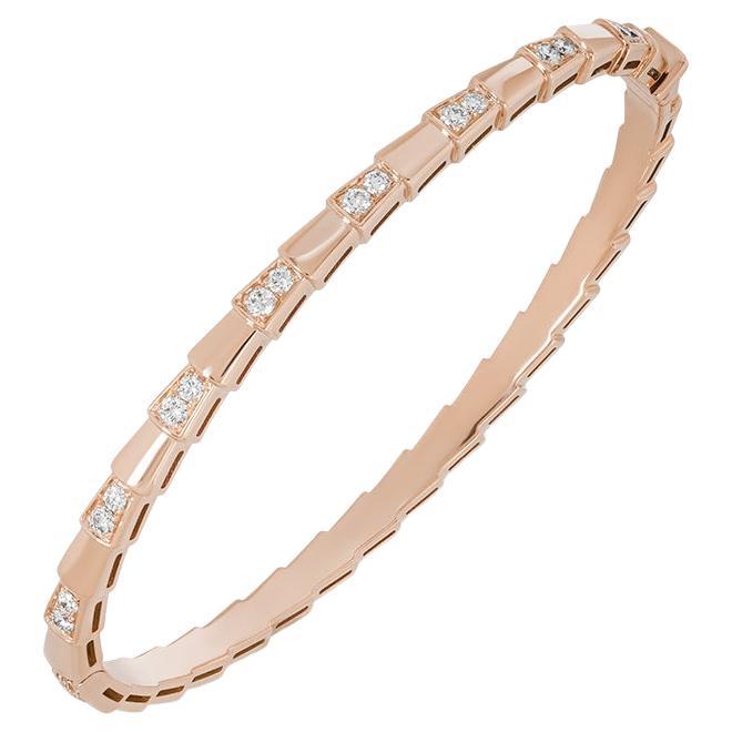 Bvlgari Rose Gold Diamond Serpenti Viper Bracelet 358469